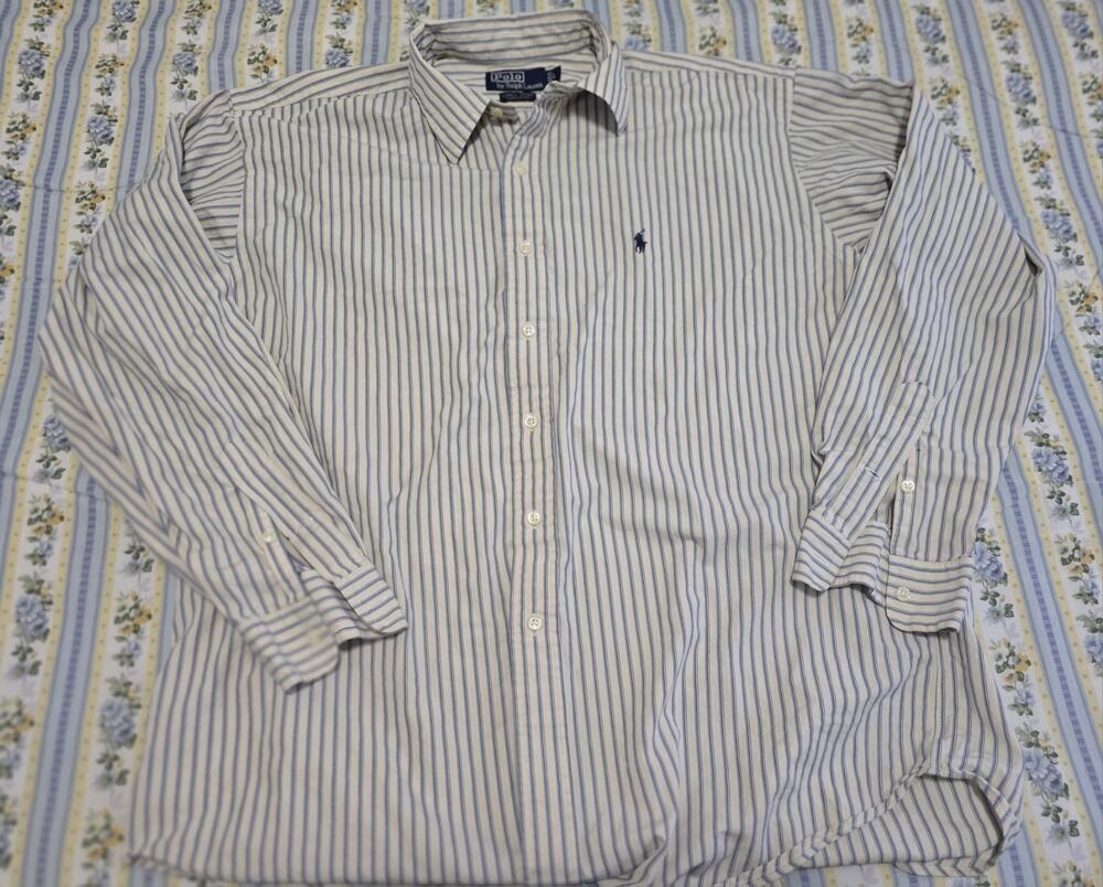 Polo Ralph Lauren Lowell Sport Shirt Mens Striped Button Down Long Sleeve Cotton